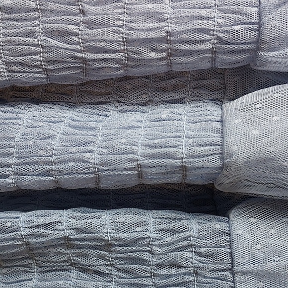 Anthropologie Maeve Blue Swiss Dot Mesh Tulle Tiered Ruffle Midi Skirt Size XL - Picture 5 of 9